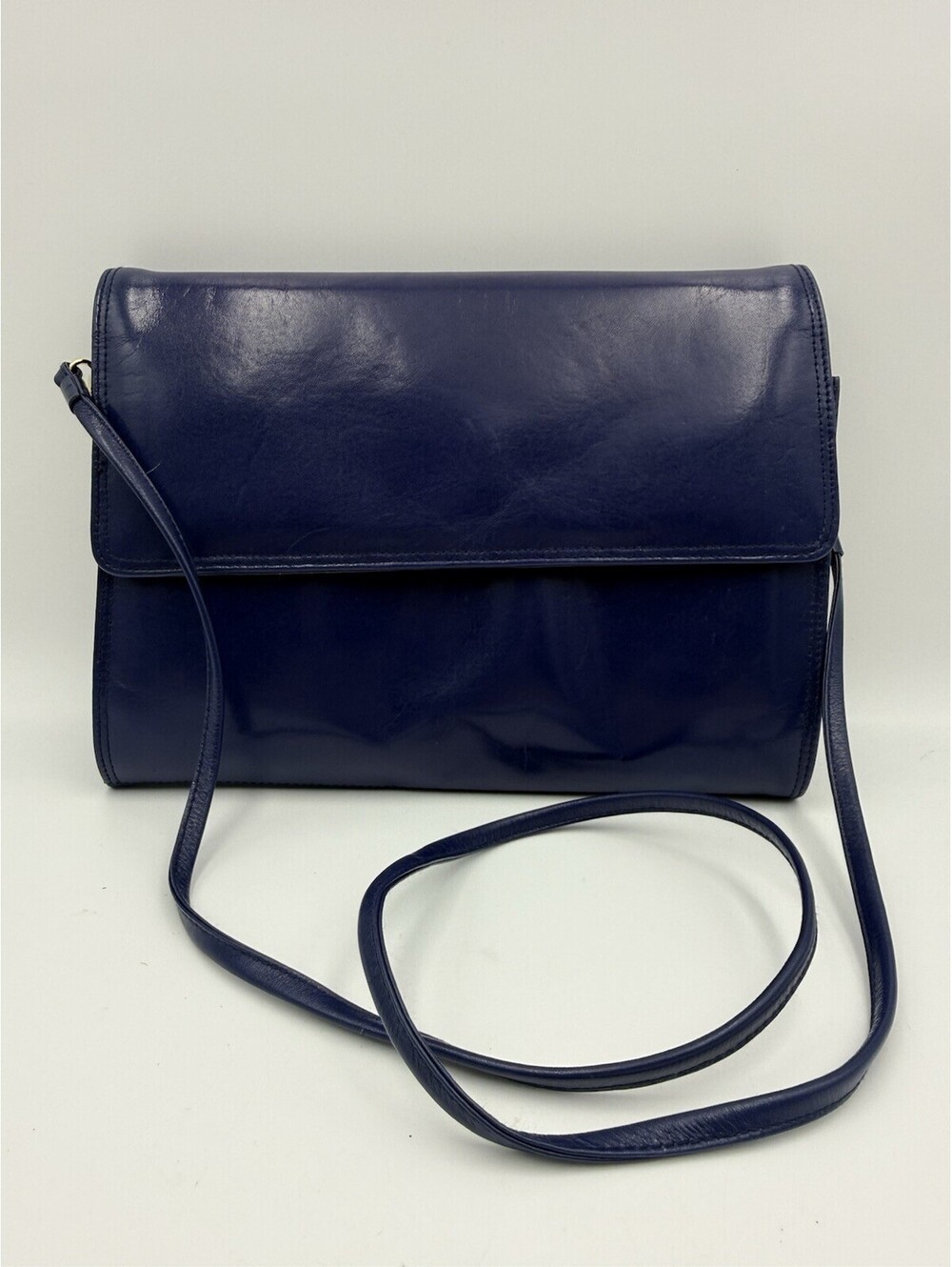 Koret Leather Handbag Arm Bag Shoulder Bag Coin Purse Blue Rare VTG
